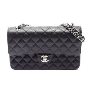 Chanel Caviar Skin Matelasse W Flap Shoulder Bag